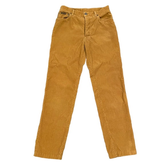Calvin Klein Jeans Corduroy Pants Juniors 3 Low Rider Straight Button Fly Camel - Picture 1 of 15